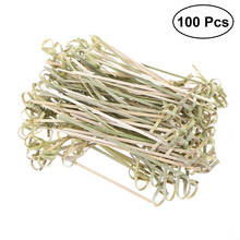 100pcs 9CM Disposable Bamboo Picks with Twisted Ends Knotted Cocktail Picks for Cocktail Party Food Drink Barbeque Snacks Club 2024 - buy cheap