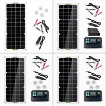 Kit de cargador de Panel Solar Flexible USB portátil para exteriores, tablero eléctrico de emergencia para casa, caravana, barco con controlador de 10A/20A/30A 2024 - compra barato