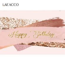 Pink Backdrop For Photography Gold Dot Happy BIrthday Party Drawing Pattern Custom Banner Portrait Photo Background Photo Studio 2024 - buy cheap