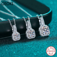 Ожерелье Geoki из серебра 0,5 пробы с квадратным муассанитом 925-2 карата 2024 - купить недорого