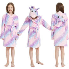 Albornoz lila de unicornio para niñas, pijamas de unicornio, bata de bebé, toallas de playa 2024 - compra barato