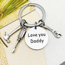 Oeinin Creative Keychain Love You Dady Keyring Bags Family Letter Color Key Ring Zinc Alloy Stainless Steel Pendant Accessories 2024 - buy cheap