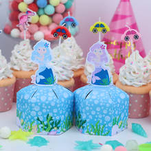 New Pretty Mermaids Favor Box Candy Box Gift Box Cupcake Box Boy Kids Birthday Party Supplies Decoration Event Party Supplies 2024 - buy cheap