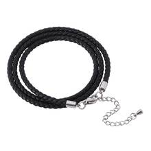 Moda jóias femininas preto trançado pulseira de couro feminino artesanal multicamadas wrap pulseiras comprimento ajustável sp0539 2024 - compre barato