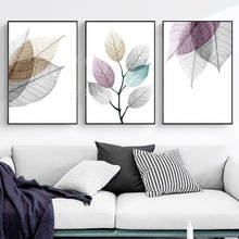 Scandinavian Abstract Transparent Leaves Canvas Painting Posters Prints Quadros Wall Art Picture For Living Room Decor Cuadros 2024 - buy cheap