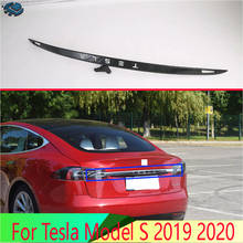 Para Tesla modelo S 2019 2020 accesorios de coche estilo fibra de carbono Puerta de arranque trasera tapa del maletero cubierta de ajuste puerta trasera guarnición 2024 - compra barato