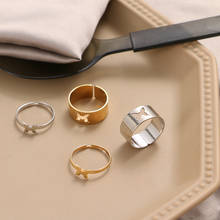 Женское Обручальное кольцо с открытой манжетой, винтажное обручальное кольцо с бабочкой кольца для мужчин и женщин, пара колец для влюбленных 2024 - купить недорого