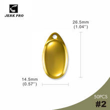 Jerk pro 50 pçs tamanho 2 aço francês girador lâminas banhado a ouro em-linha isca de pesca peças angler equipamento artesanato 2024 - compre barato