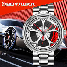 Мужские водонепроницаемые спортивные часы с сетчатым браслетом, кварцевые наручные часы с колесами для автомобиля, 2021 2024 - купить недорого