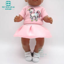 Кукла Одежда Подходит 43 см детская игрушка новорожденная кукла и 45 см Американская кукла Единорог спортивный костюм розовый, розовый, зеленый 2024 - купить недорого