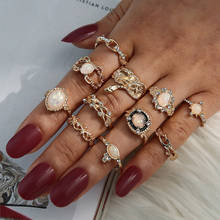 Женские кольца в богемном стиле с анисовой змеиной короной, геометрическим кристаллом, золотым соединением, ювелирное изделие для свадьбы 2020 2024 - купить недорого