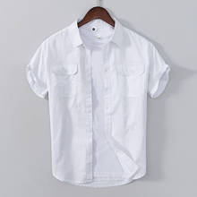 Camisas blancas de algodón para hombre, camisas informales cómodas, tops, ropa de verano, nuevo estilo 2024 - compra barato