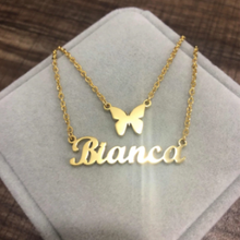 Personalized Layered Letter Necklaces For Women BFF Jewelry Stainless Steel Double Chain Custom Butterfly With Name Necklace 2024 - buy cheap