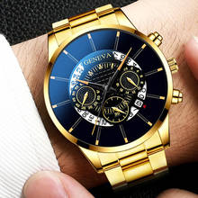 2021 homens de luxo ouro aço inoxidável relógio analógico masculino moda casual relógio esportivo relogio masculino negócios relógio de pulso 2024 - compre barato