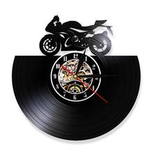 Настенные 3d-часы с виниловой записью, для езды на мотоцикле и занятий спортом, скоростных мотоциклистов, подарок для фанатов на мотоцикле 2024 - купить недорого