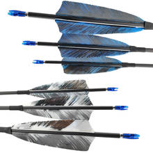 Archery Carbon Arrows Spine 400 500 600 700 800 900 1000 ID4.2 Shafts Turkey Feather Compound Recurve Bow Longbow Hunting 12PCS 2024 - buy cheap