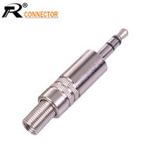 R Connector 1pc Jack 3.5mm Metal Spring Solder Adapter Nickle Plated Wire Connector 3pole 3.5mm Stereo Male Plug 2024 - buy cheap