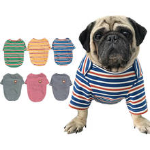 Классическая одежда для собак, полосатая рубашка для маленьких и больших собак, костюм бульдога, мопс, одежда для домашних животных, Ropa Perro Fat, одежда для собак 2024 - купить недорого