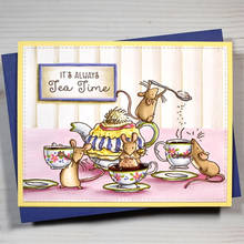 "Always Tea Time" Happy Easter Cutting Dies & Coordinating Stamp For Scrapbooking Craft Embossing Stencil Die Cut Card Making 2024 - buy cheap