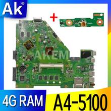 Placa base de ordenador portátil AK X550EP para For Asus X550EP X550E X552E placa base original 4G RAM A4-5100 2024 - compra barato