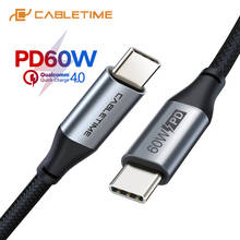 CABLETIME PD 60W Cable USB C to USB Type-C QC 4.0 Fast Charge Data Cable for Xiaomi Redmi Macbook Air Samsung S10 C255 2024 - buy cheap