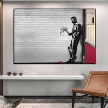 Póster de Banksy Street Graffiti, lienzo de arte, pintura e impresiones, Cuadros, sala de estar moderna, cuadro de pared decorativo para el hogar, sin marco 2024 - compra barato