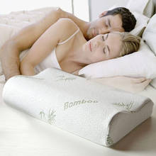 Almohada de espuma de bambú para el hogar, masajeador ortopédico suave para el cuello, espuma de rebote para aliviar la fatiga, almohada saludable transpirable para dormir 2024 - compra barato