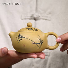 Yixing-TETERA clásica Xishi de arcilla púrpura hecha a mano, tetera de belleza, ceremonia de té chino, regalos personalizados, 190ml 2024 - compra barato
