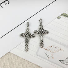 20pcs Cross Charms 20mm x 38mm DIY Jewelry Making Pendant antique silver color 2024 - buy cheap