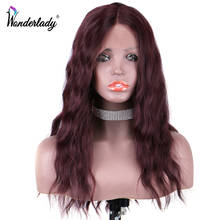 WonderLady 99J Lace Front Synthetic Hair Wigs For Black Women Heat Resistant Fake Fiber Middle Part 20inch Long Cosplay Wigs 2024 - buy cheap