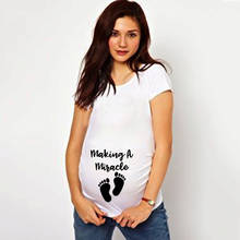 Summer Footprint Cartoon Maternity T-shirt Plus Size M-2XL Pregnancy Funny Short Sleeve T-shirts Tops Pregnant Women Clothes 2024 - buy cheap