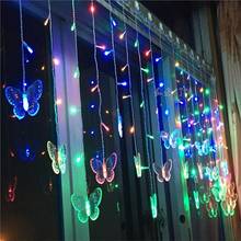 3.5M 96LED EU/US Plug Butterfly Curtain Lights String Lights Icicle Light for Holiday Christmas Wedding Birthday Decoration 2024 - buy cheap