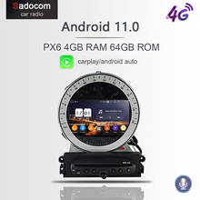 Автомобильный DVD-плеер PX6 DSP 1 din, Android 11,0, 6 ядер, 64 ГБ ROM, 4 Гб ОЗУ, Авторадио, GPS-карта для BMW Mini Cooper R56 2006-2013 2024 - купить недорого