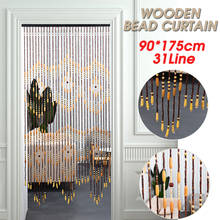 Irregular Shaped 31 Line Wooden Beads Curtain 90x175cm 6 Plums Fly Screen Handmade Beans Blinds For Hallway Window Kitchen Decor 2024 - buy cheap