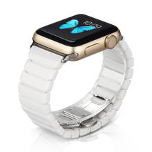 Керамический ремешок для часов Apple Watch, ремешок 44 мм, 42 мм, ремешок для умных часов, браслет, керамический ремешок для часов iWatch, серия 5, 4, 3, 40 мм, 38 мм 2024 - купить недорого