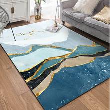 Alfombra de mármol azul abstracto, sala de estar antideslizante para Tapete, sofá, mesa, mesita de noche, dormitorio 2024 - compra barato