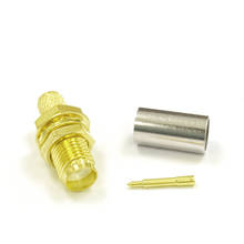 1pc RP SMA Female Jack nut with male pin RF Coax Connector Crimp RG58 RG142 RG400 LMR195 Cable Straight  Goldplated NEW for WIFI 2024 - buy cheap