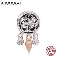 Anomokay Trendy Ocean Shell Dreamcatcher Charm Pendant fit Bracelet Bangle Hollow Out 925 Sterling Silver Sea Conch Bead Jewelry 2024 - buy cheap