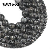 WLYeeS Faceted Black Labradorite Larvikite Stone Spacer Loose Beads For Jewelry Making DIY Bracelets Necklace 15'' 4/6/8/10mm 2024 - buy cheap