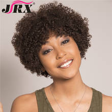 Peruca afro feminina com cabelo encaracolado, peruca de cabelo humano marrom escuro, cabelo remy brasileiro 2024 - compre barato
