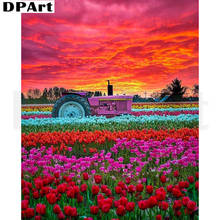 Diamond Painting Full Square/Round Drill Burning Clouds and Tulips 5D Daimond Painting Embroidery Cross Stitch Kit Mosaic Zou411 2024 - buy cheap