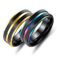 MIQIAO-anillo de acero inoxidable para hombre, sortija con ranura, negro, azul, dorado, a media pierna, para vapear, joyería masculina, envío directo 2024 - compra barato