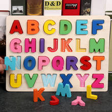 Rompecabezas de madera Montessori para aprendizaje temprano, tablero de letras, alfabeto, números, puzle educativo para preescolar, juguetes para bebés 2024 - compra barato
