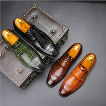 Sapatos masculinos casuais em couro, sapatos da moda de marca luxuosa para homens, estilo britânico, sapatos para festa de casamento ert56 2024 - compre barato