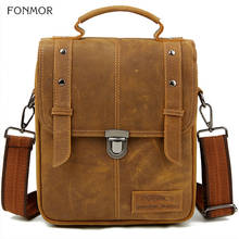 FONMOR, 100% натуральная кожа, мужская сумка-мессенджер, брендовая мужская сумка, винтажные сумки на плечо, высокое качество, сумки через плечо, мужские кошельки 2024 - купить недорого