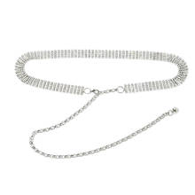 Designer 2019 New Women's Luxury Elegant 5 Rows Of Diamond Metal Fine Belt Diamond Women's Chain Full Metal Waist Chain bg-1359 2024 - buy cheap