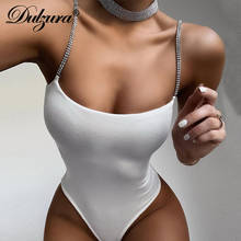 Dulzura chain diamond women thong bodysuit strap  bodycon sexy streetwar 2020 summer clothes party club body basic romper solid 2024 - buy cheap