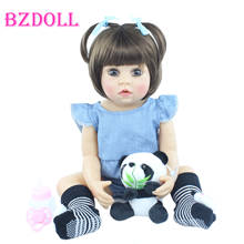 55 CM Full Body Silicone Reborn Doll For Girl Princess Babies Dress Up Bedtime Play House Toy Boneca Kids Birthday Gift 2024 - buy cheap