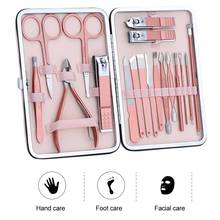 18/16/12/10/7pc New Manicure Tools Set Nail Clippers Pedicure Set Portable Hygiene Kit Stainless Steel Nail Cutter Tool Set 2024 - buy cheap