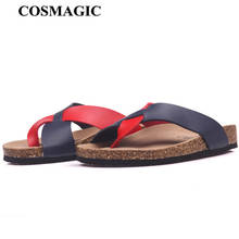 COSMAGIC 2021 New Women Summer Outside Slipper Beach Cork Flip Flops Sandals Mixed Color Casual Holiday Slides Shoes 2024 - buy cheap